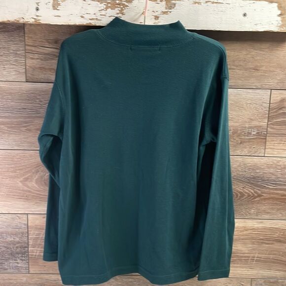 CHRYSANTHEME Button Turtleneck Long Sleeve Pullover Top Green Size Small Vintage - Picture 4 of 6